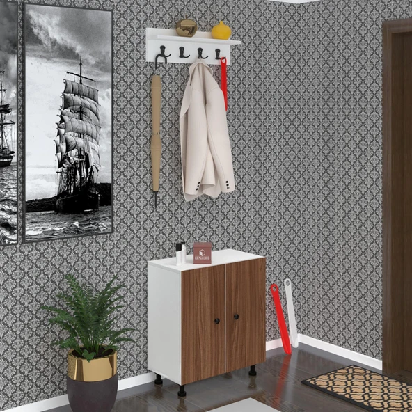 Kenzlife portmanto ayakkabılık ve askılık kalçın4 cvzbyz 68*060*32 oniki çift ayakkabı kapasitesi