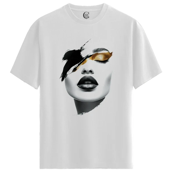 Velvet Noise - %100 Pamuklu Kadın Beyaz Tişört - Premium Quality ürün görseli 1