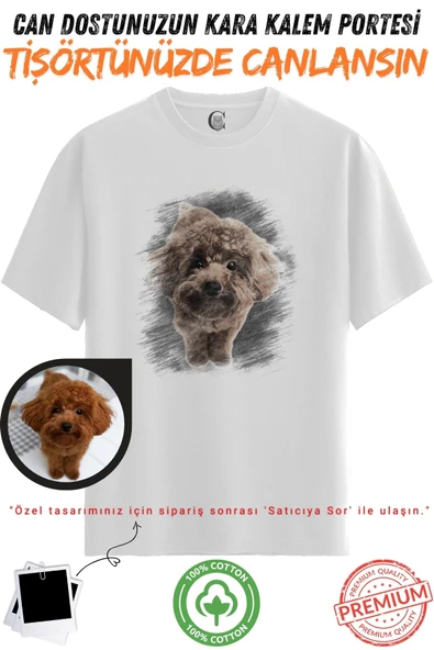 Kişiye Özel Karakalem Tişört - Fotoğraftan Baskılı Aile Portresi | %100 Pamuk Unisex Beyaz Tişört | Kadın Erkek Evcil Hayvan Tasarımlı Anlamlı Hediye v9 - 4