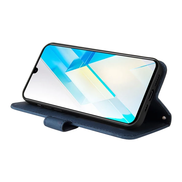 Infinix Note 12 G96 Deri Telefon Kılıfı - Mavi - Resim 5