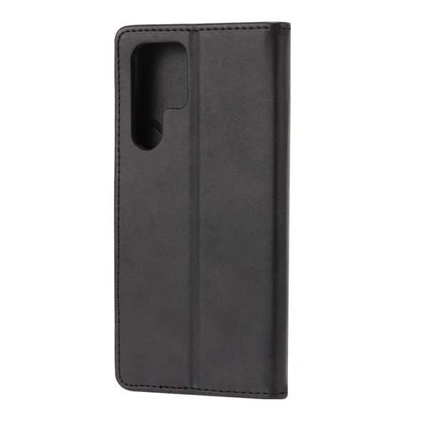 Samsung Galaxy S22 Ultra 5G Deri Telefon Kılıfı - Siyah - Kabartmalı Mutlu Kedi Deseni - Resim 3