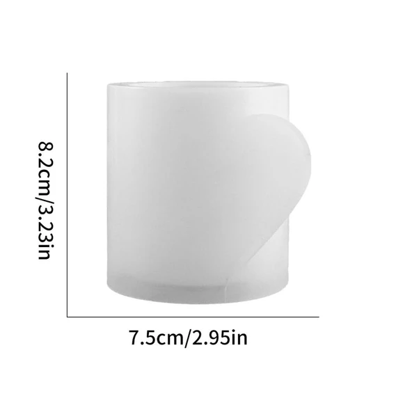 Silikon Kalıp Beton Yarım Kalp Çiçek Saksıları Sukulent Saksılar Ve Mumluk Kalıbı - 2