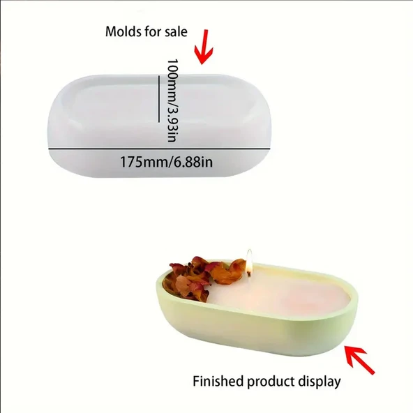 Epoksi Silikon Taş Tozu Beton Sandal Kase Mumluk Kalıbı - 2
