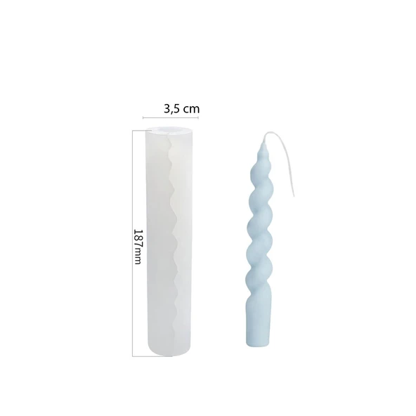 Silikon Şamdanlık Mum Kalıbı İtalyan Burgulu 18.7 CM - 2