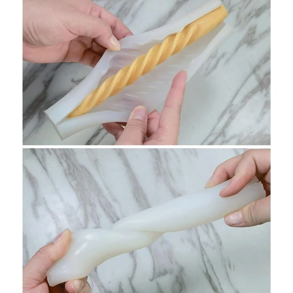 Silikon Şamdanlık Mum Kalıbı İtalyan Burgulu 18.7 CM - 3