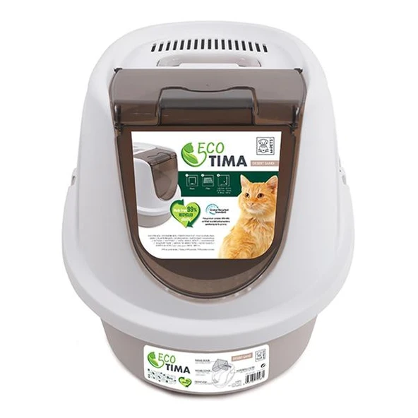M-Pets Eco Tima Kapalı Kedi Tuvaleti M Ocean Blue - 6