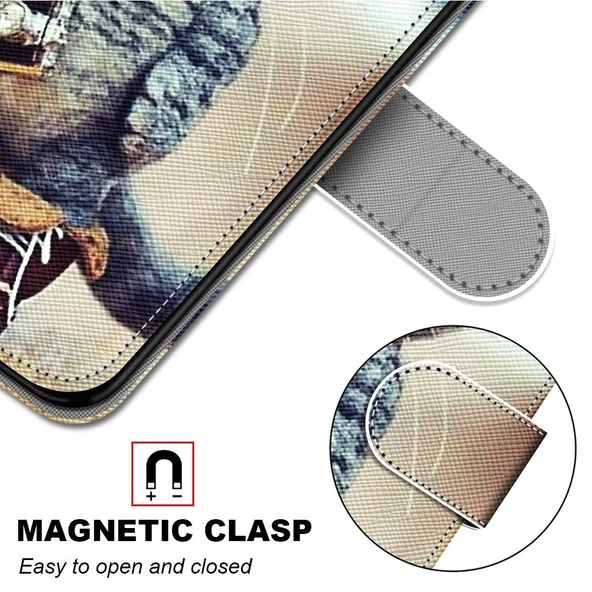 Samsung Galaxy S21+ 5G PU Deri Kılıf - Çizgili Desen - Deri Ayakkabı Kedi - 6