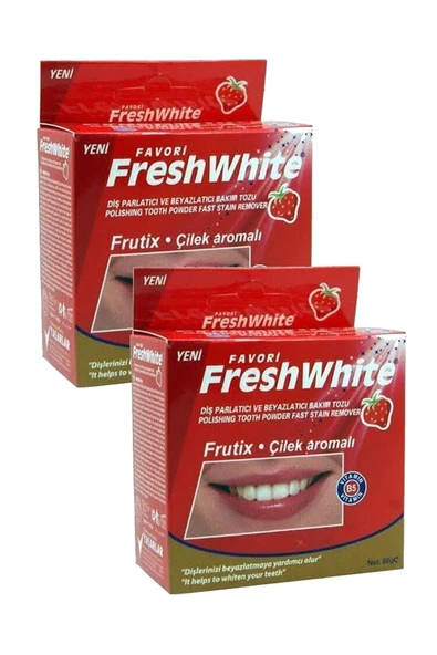Fresh White Frutix Çilek Aromalı Diş Parlatıcı Ve Beyazlatıcı Bakım Tozu Smokers 50gr 2 Adet - 5
