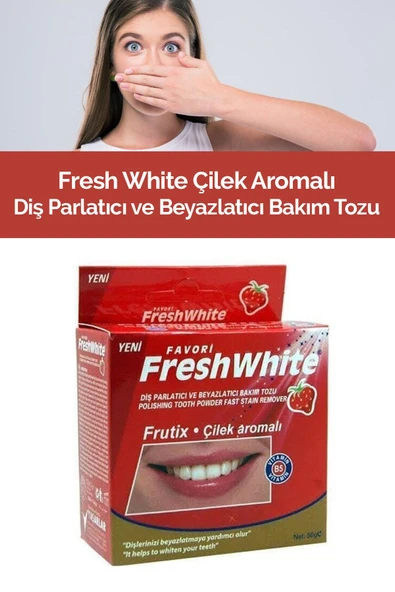 Fresh White Frutix Çilek Aromalı Diş Parlatıcı Ve Beyazlatıcı Bakım Tozu Smokers 50gr 2 Adet - 4