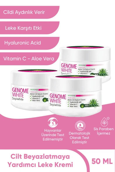 Genome White Beyazlatıcı Cilt Bakım Kremi 50 ml 3 Adet