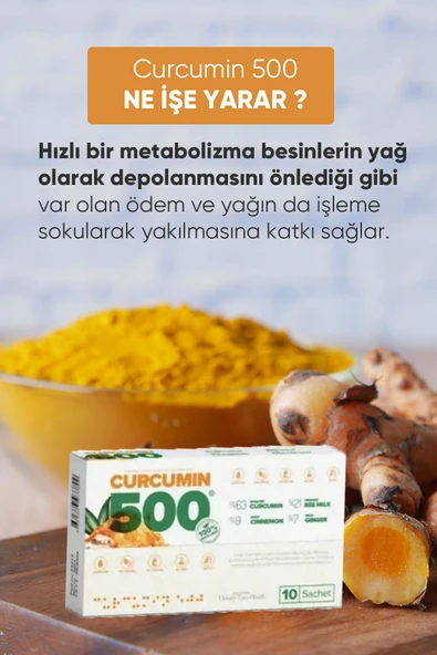 Curcumin 500 Zayıflatıcı Detox- Takviye Edici Gıda 2 Kutu - 2