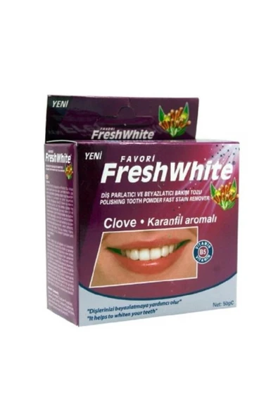 Fresh White Diş Parlatıcı ve Beyazlatıcı Bakım Tozu 50 gr
