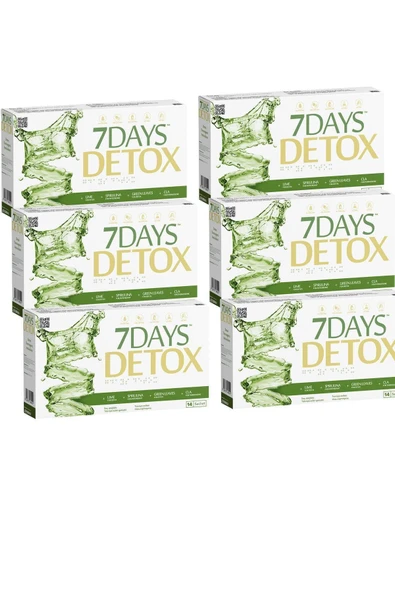 7 Days Detox 7 Days Detox - Spirulina Cla Yeşil Çay Ve Lime - 14 Saşe X 6 Kutu