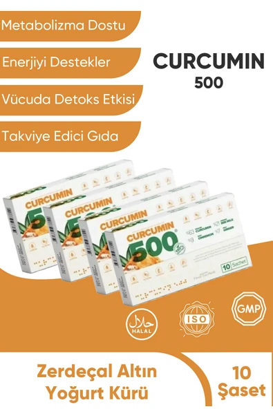 Curcumin 500 Zayıflatıcı Yağ Detox- Takviye Edici Gıda (4 Kutu 20 Şase)