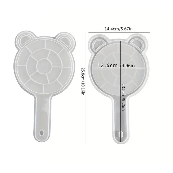 Epoksi Saplı Kulaklı Kedi Ayna Kalıbı 12.6X23.5 CM - Resim 2