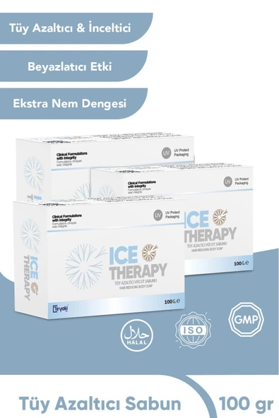 Ice Therapy Tüy Azaltıcı Ve Seyreltici -beyazlatıcı Etkili Vücut Sabunu (FORMİC ACİD & GLİSERİN) 100 gr 3 Adet