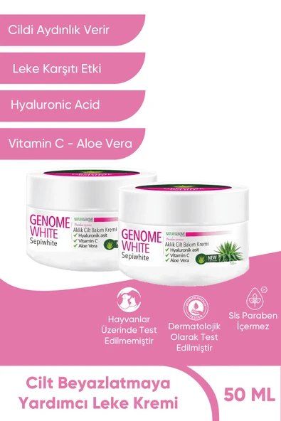 Genome White Beyazlatıcı Cilt Bakım Kremi 50 ML 2 Adet