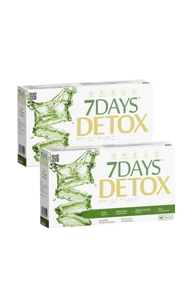 7 Days Detox 7 Days Detox - Spirulina Cla Yeşil Çay Ve Lime - 14 Saşe X 2 Kutu