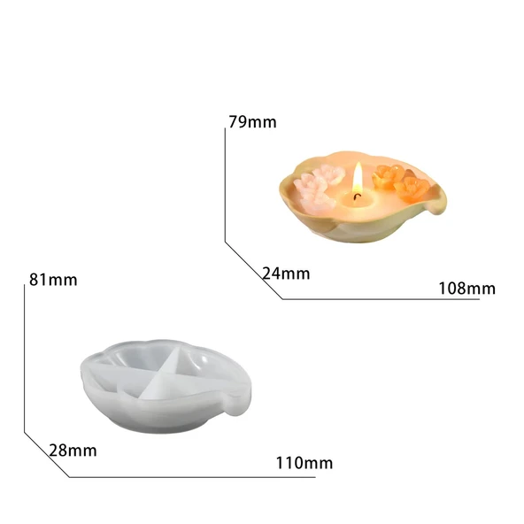 Epoksi Deniz Kabuğu Tealight Mumluk Ev Dekorasyonu Silikon Ve Taş Tozu Kalıbı - 4