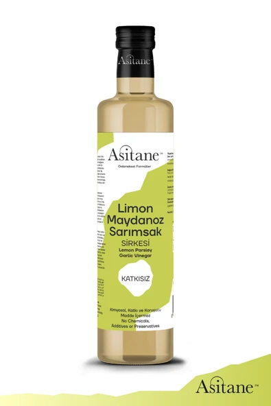 Asitane Limon & Maydanoz & Sarımsak Sirkesi-Doğal Fermantasyon- Lemon & Parsle & Garlic Vinegar 500 ml