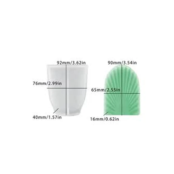 Epoksi Silikon Taş Tozu Düz Yaprak Mum Kalıbı 9.2X7.6 CM - 2