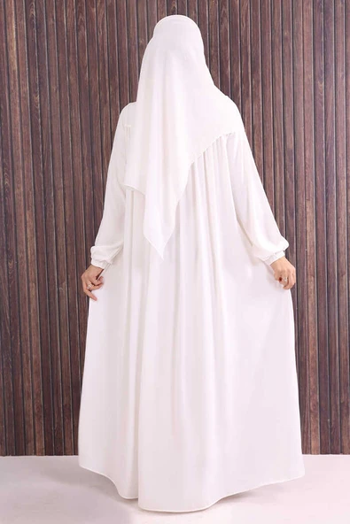 Robalı Britli Ferace 6022 Ekru - Resim 3