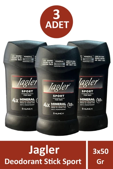 Jagler Sport Deodrant Stick For Men 50 gr 3 Adet