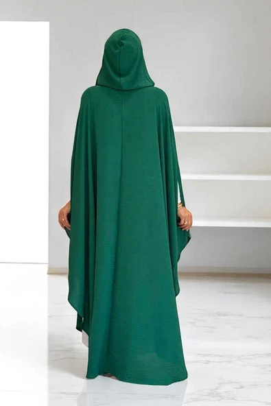 Kapüşonlu Ayrobin Pelerin 70021 Zümrüt - 2