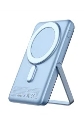 Mcdodo MC-0692 15W Manyetik 10000mAh Kablosuz Dijital Ekranlı Wireless Şarj Cihazı Standlı Powerbank Mavi - 2