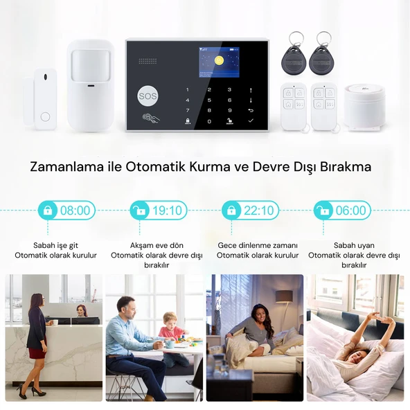 YECO SAS-10 Akıllı Alarm Güvenlik Sistemi - Wifi & 4G GSM Bağlantısı, Hareket Sensörü ve Mobil Uyumlu - 11