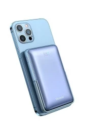 Mcdodo MC-0692 15W Manyetik 10000mAh Kablosuz Dijital Ekranlı Wireless Şarj Cihazı Standlı Powerbank Mavi - 7