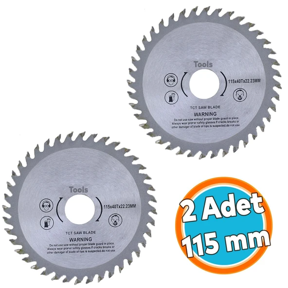Daire Testere Ahşap Kesme Sunta Testeresi 115 mm 40 Diş (2 Adet)