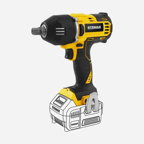 Rtrmax Akülü Somun Sıkma 18V 400Nm 2x4ah AKÜ(KÖMÜRSÜZ) X-LION - 2