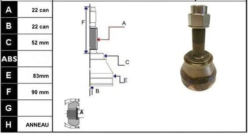 ECOFIX KRL1231ECF Aks Kafası Paliosıena 1,6-16V Weekend 96- (Dıs) ürün görseli 1