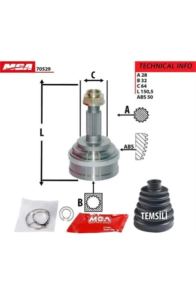 MGA 70529 Aks Kafa Dis (absli)-(honda: Crv 9701 ) (28x32x64-50) - - ürün görseli 1