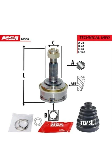 MGA 70568 Aks Kafa Dıs-(daıhatsu: Applause 9096 ) (24×22×54) - ürün görseli 1