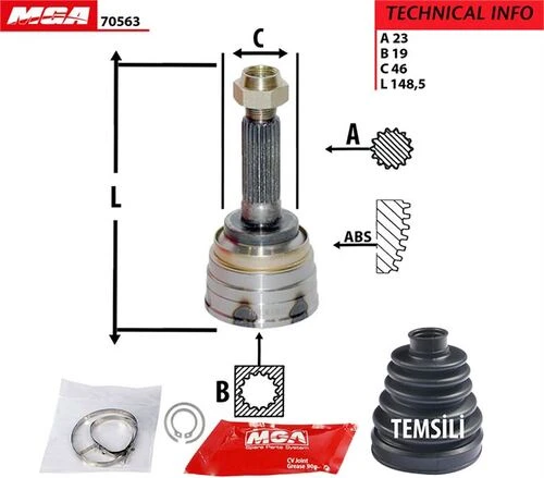 MGA 70563  Aks Kafası Dış Spark 05-10 / Matız 96-03 23×19×46