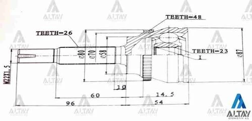 Maher 01762  Aks Kafası Dış Corolla Uyumlu 02-03 Avensis 01= Absli 26X58X23 ürün görseli 1