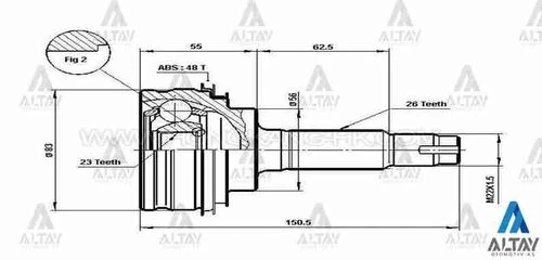 Maher 01761  Aks Kafası Dış Corolla Uyumlu 88-02 Absli 1.3-1.6 26X56X23 ürün görseli 1