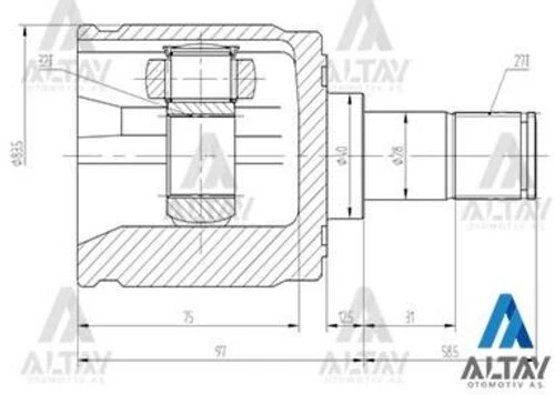 Maher 01848  Aks Kafası İç Civic Accord 27X40X32 ürün görseli 1