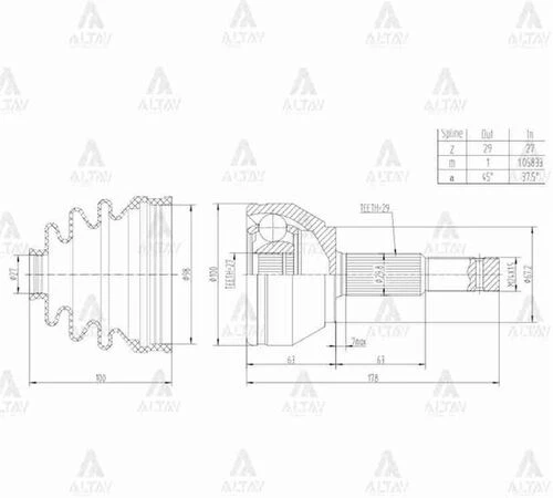 Maher 01789  Aks Kafası Dış Navara 05-15 D40 4X4 29X27X67 ürün görseli 1