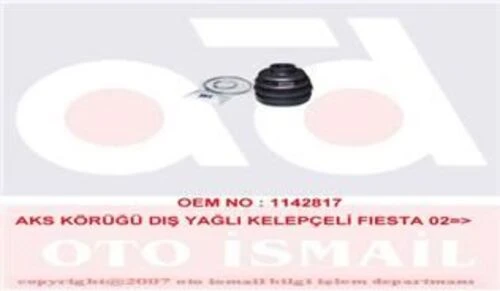 MKS 718  Aks Körüğü Dıs Yağlı Kelepçelı Fiesta 1.4 1.6 02-08 Fusion 1.4 1.6 02-12 - 1