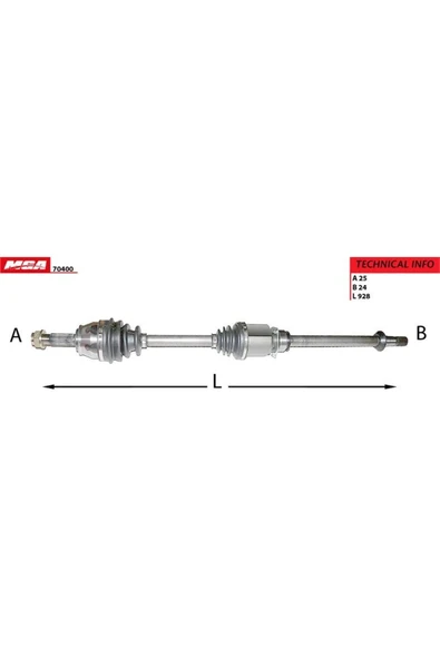 MGA 70400 - - AKS SAĞ KOMPLE ALBEA DOBLO 1.9 JTD 1.3 MJTD 05-MIL KOVAN RULMAN UZERINDE ) ürün görseli