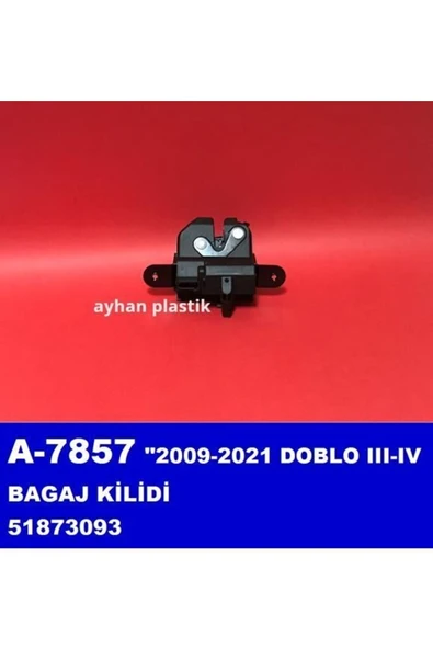 Ayhan A7857 Bagaj Kilidi (fiat: Doblo 2009-2021) Uyumlu ürün görseli 1