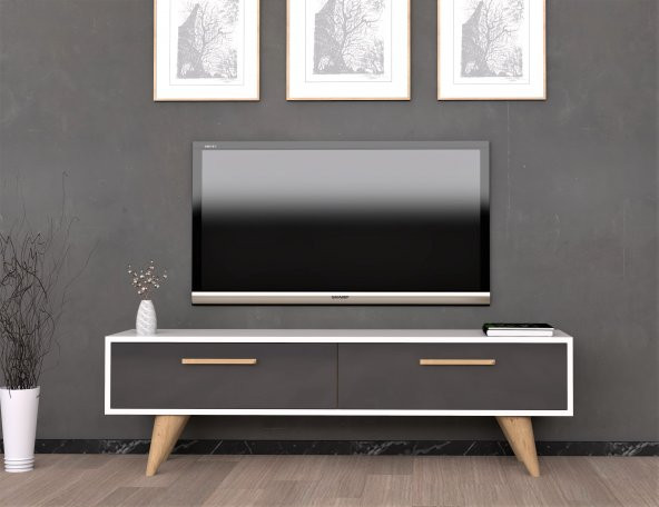 120 CM MELİSA TV ÜNİTESİ BEYAZ-ANTRASİT