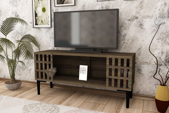 SOFYA TV Ünitesi Lazer Desenli CEVİZ