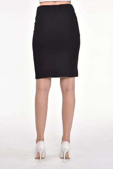 DRR Moda Bel Lastikli Siyah Kalem Etek - 8