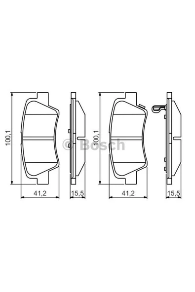 Bosch 0986495351 FREN BALATASI ARKA HYUNDAI ACCENT BLUE 11-/ BAYON 21-/ ELANTRA 11-/ I20 15-/ I30 11-/ I40 11-/ TUCSO ürün görseli 1