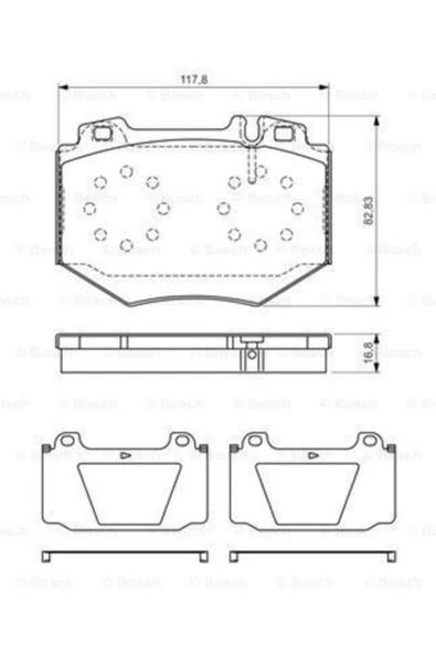 Bosch 0986494352  Fren Balatası Ön S-class W220 98-04 A0044200620 ürün görseli 1