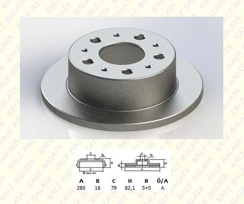 Kale Balata TFD00031 Fren Diski Arka (Tüm Modeller) Ducato / Boxer / Jumper 2.0HDI-2.2HDI-2.8HDI(00-13) 18Q 16Jant ürün görseli 1